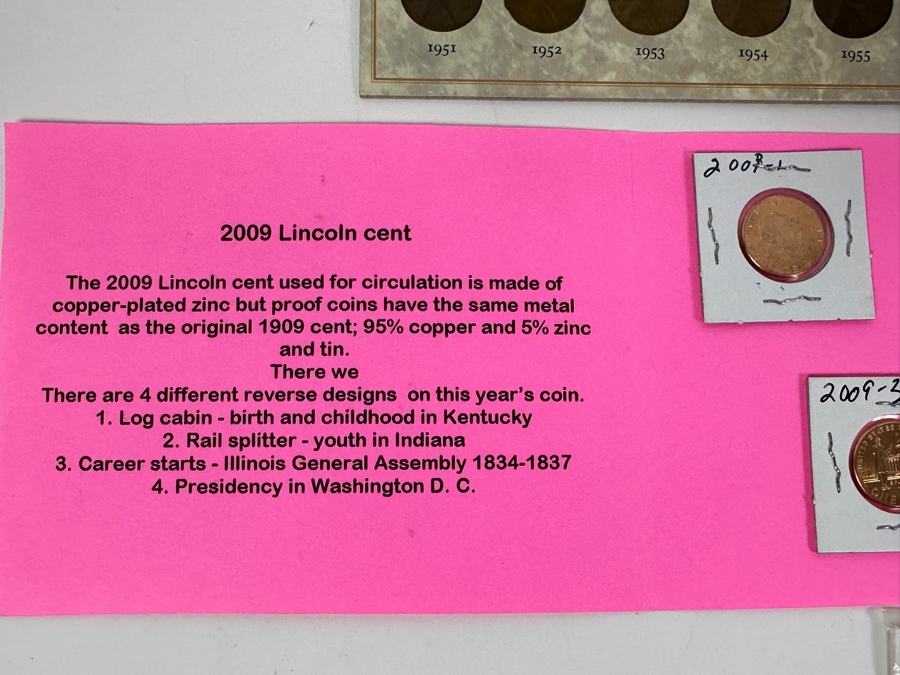 Vintage Penny Collection Featuring Lincoln Memorial Pennies, Wheat Pennies, Steel Pennies - See Photos [Photo 11]