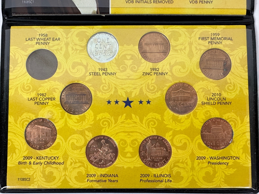 Vintage Penny Collection Featuring Lincoln Memorial Pennies, Wheat Pennies, Steel Pennies - See Photos [Photo 5]