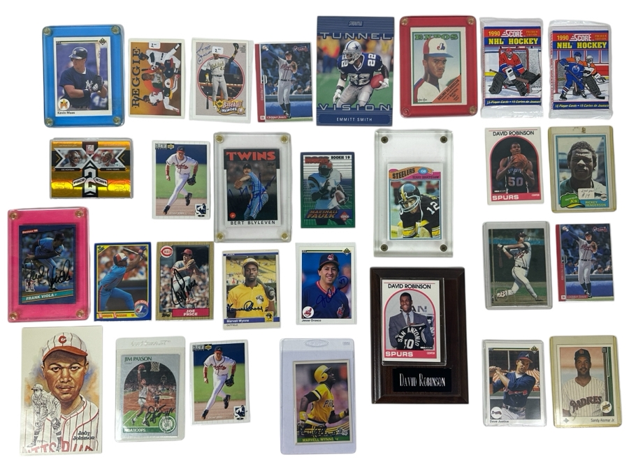Baseball, Football, Basketball & Hockey Trading Cards Featuring Rookie Cards And Signed Cards - See Photos