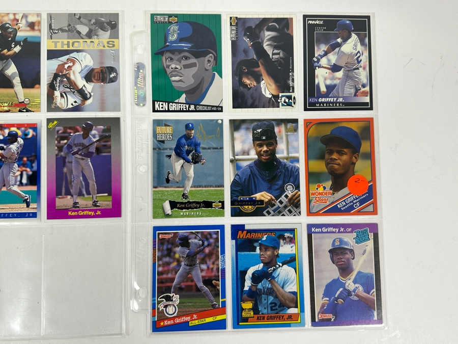 Top Player Baseball Card Lot Featuring Rookie Cards Of Ken Griffey Jr., Frank Thomas, Mike Piazza & Chipper Jones - See Photos [Photo 15]
