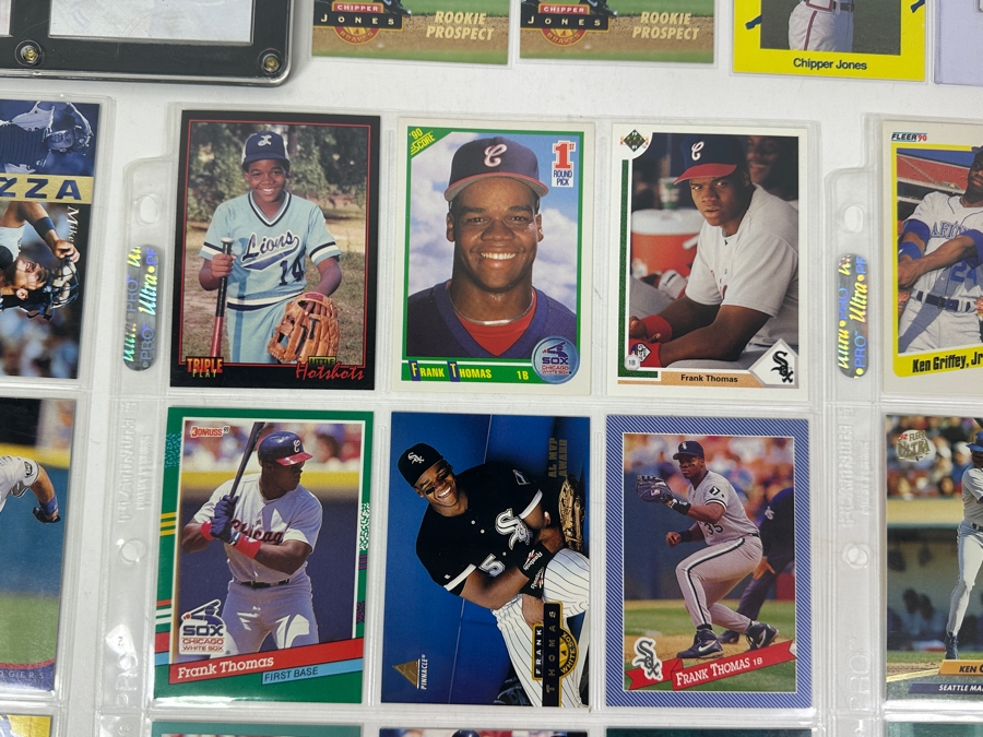 Top Player Baseball Card Lot Featuring Rookie Cards Of Ken Griffey Jr., Frank Thomas, Mike Piazza & Chipper Jones - See Photos [Photo 9]