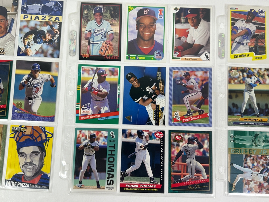 Top Player Baseball Card Lot Featuring Rookie Cards Of Ken Griffey Jr., Frank Thomas, Mike Piazza & Chipper Jones - See Photos [Photo 8]