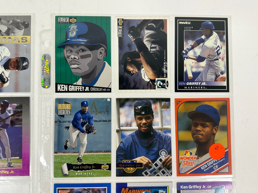 Top Player Baseball Card Lot Featuring Rookie Cards Of Ken Griffey Jr., Frank Thomas, Mike Piazza & Chipper Jones - See Photos [Photo 16]