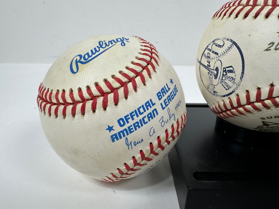 Special Baseballs including Official 2000 World Series Yankees vs Mets Subway Series, Unsigned Official American League Ball and Unsigned Official Game Used Atlantic League Game Ball [Photo 5]