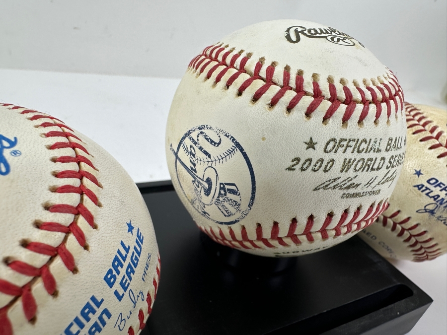 Special Baseballs including Official 2000 World Series Yankees vs Mets Subway Series, Unsigned Official American League Ball and Unsigned Official Game Used Atlantic League Game Ball [Photo 4]