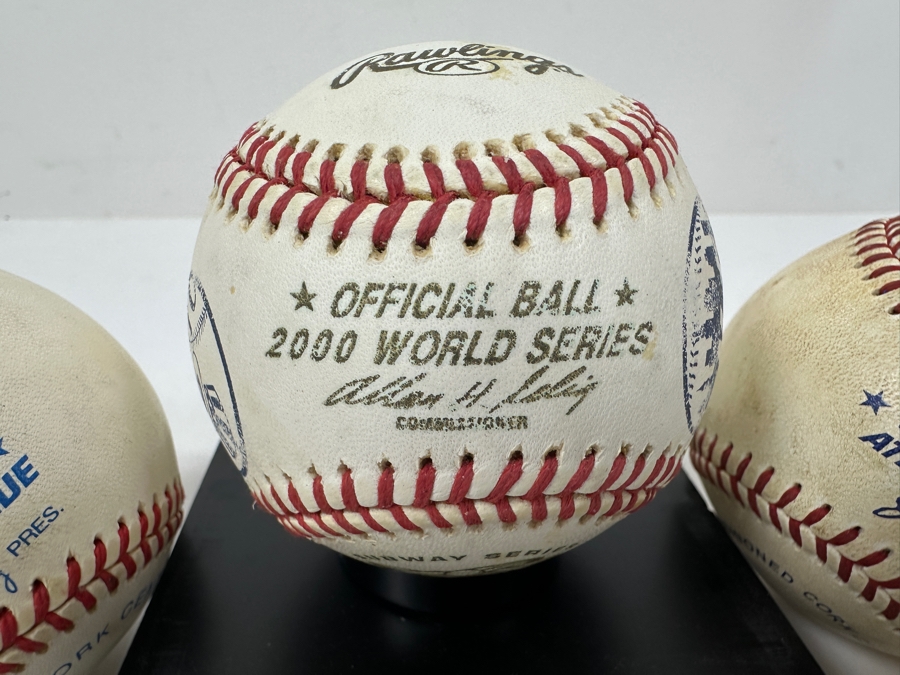 Special Baseballs including Official 2000 World Series Yankees vs Mets Subway Series, Unsigned Official American League Ball and Unsigned Official Game Used Atlantic League Game Ball [Photo 2]