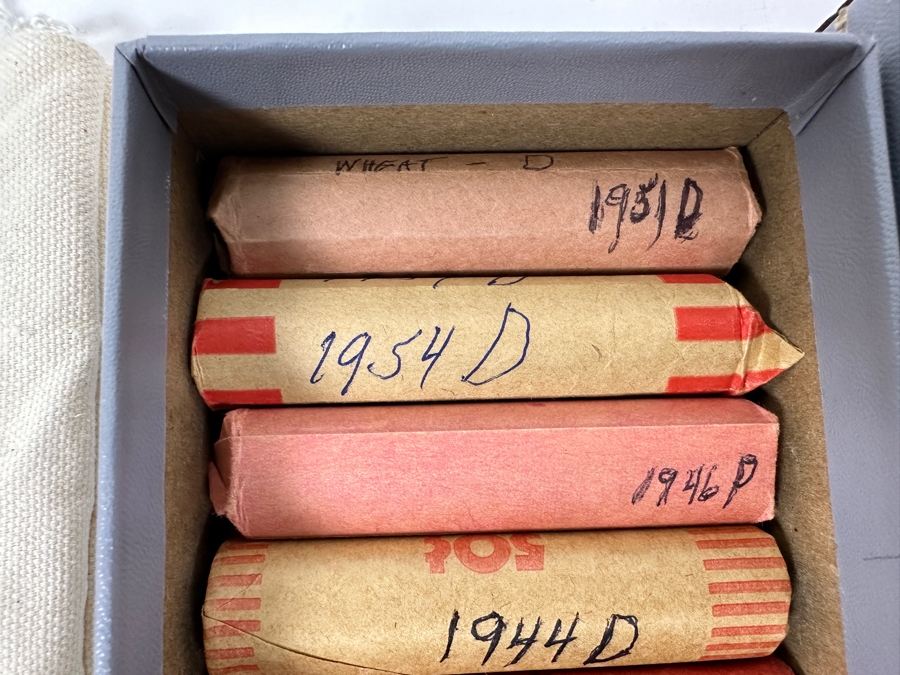 (26) Different Date & Mintmark Solid Date Rolls of Wheat Cents in Canvas US Mint Bag [Photo 11]