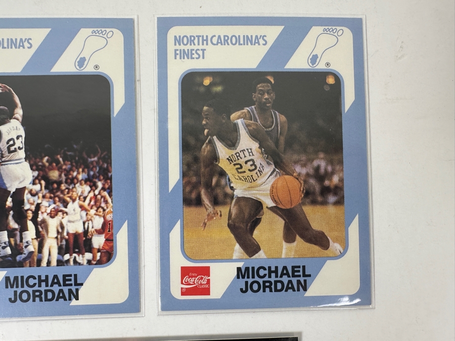 (2) Michael Jordan North Carolina College Cards, (1) Michael Jordan Fleer 93-94 Card, (1) Michael Jordan White Sox Rookie Limited Edition Baseball Card & (1) Limited Edition Skybox Kobe Bryant 2003-2004 Fleer Card [Photo 4]
