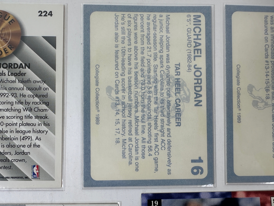 (2) Michael Jordan North Carolina College Cards, (1) Michael Jordan Fleer 93-94 Card, (1) Michael Jordan White Sox Rookie Limited Edition Baseball Card & (1) Limited Edition Skybox Kobe Bryant 2003-2004 Fleer Card [Photo 9]