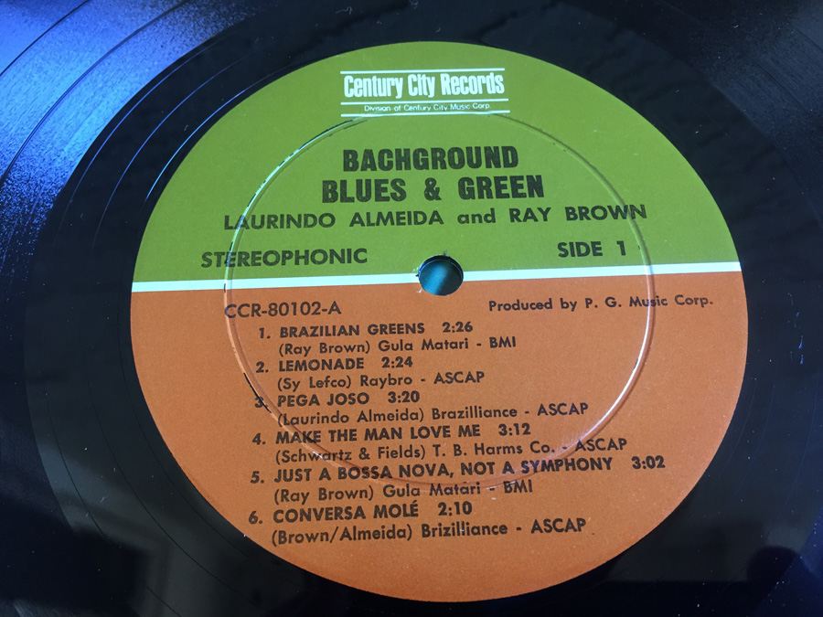 Laurindo Almeida & Ray Brown ‎- Bach Ground Blues & Green - Century City Records ‎- CCR-80102 [Photo 4]