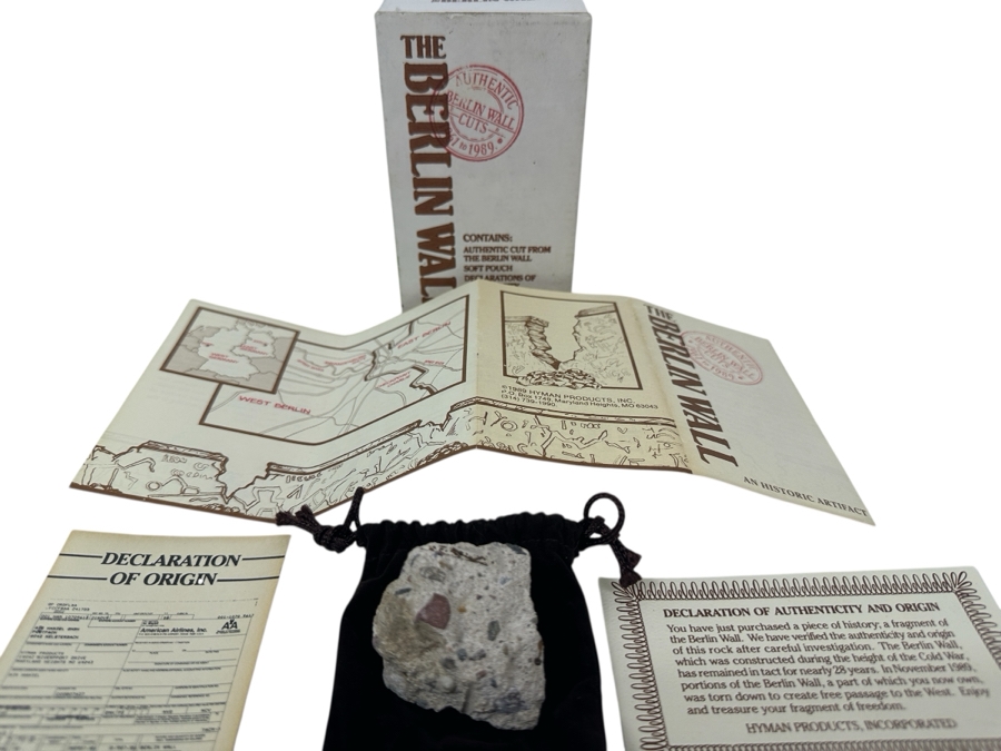 Piece of the Berlin Wall in Original Packaging with COA