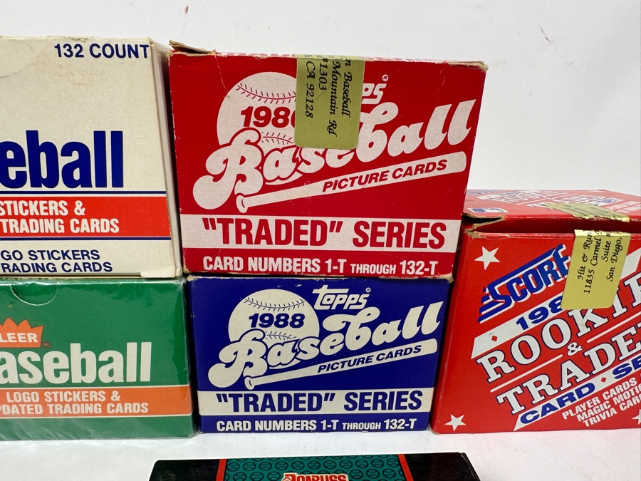 1986 & 1988 Topps Rookies/Traded, 1986 & Factory Sealed 1987 Fleer Rookies/Traded, 1987 Donruss Rookies & 1988 Score Rookies Baseball Cards Factory Sets [Photo 3]