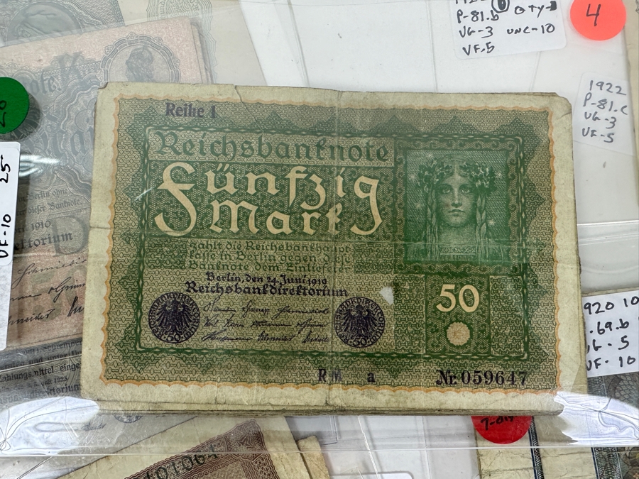 HUGE Lot Of Antique German Empire & Weimar Republic Currency Notes Collection - 659 Notes, 59 Different Types & Varieties From 1908 To 1923 Catalog Value Over $3,000 [Photo 11]