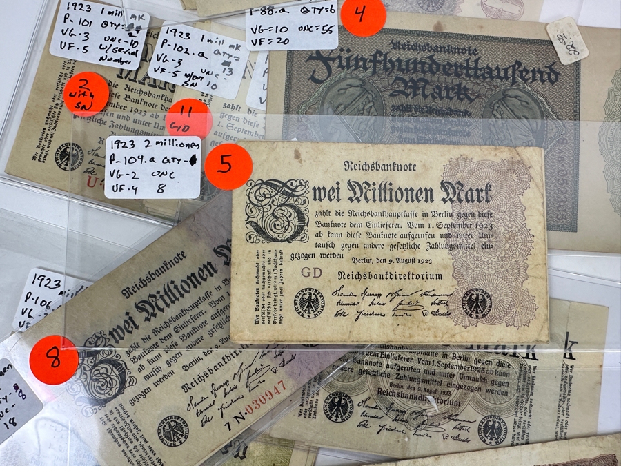 HUGE Lot Of Antique German Empire & Weimar Republic Currency Notes Collection - 659 Notes, 59 Different Types & Varieties From 1908 To 1923 Catalog Value Over $3,000 [Photo 17]