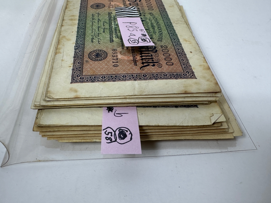 HUGE Lot Of Antique German Empire & Weimar Republic Currency Notes Collection - 659 Notes, 59 Different Types & Varieties From 1908 To 1923 Catalog Value Over $3,000 [Photo 45]