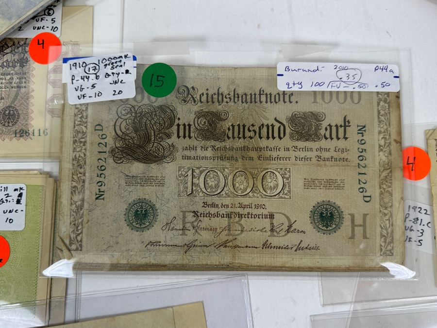 HUGE Lot Of Antique German Empire & Weimar Republic Currency Notes Collection - 659 Notes, 59 Different Types & Varieties From 1908 To 1923 Catalog Value Over $3,000 [Photo 22]