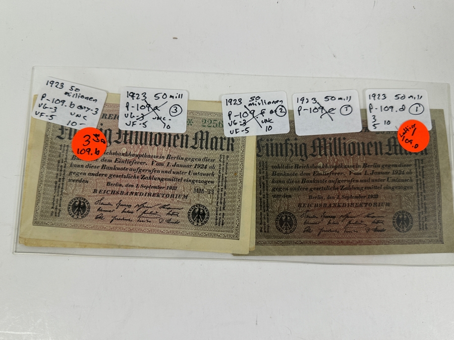 HUGE Lot Of Antique German Empire & Weimar Republic Currency Notes Collection - 659 Notes, 59 Different Types & Varieties From 1908 To 1923 Catalog Value Over $3,000 [Photo 28]
