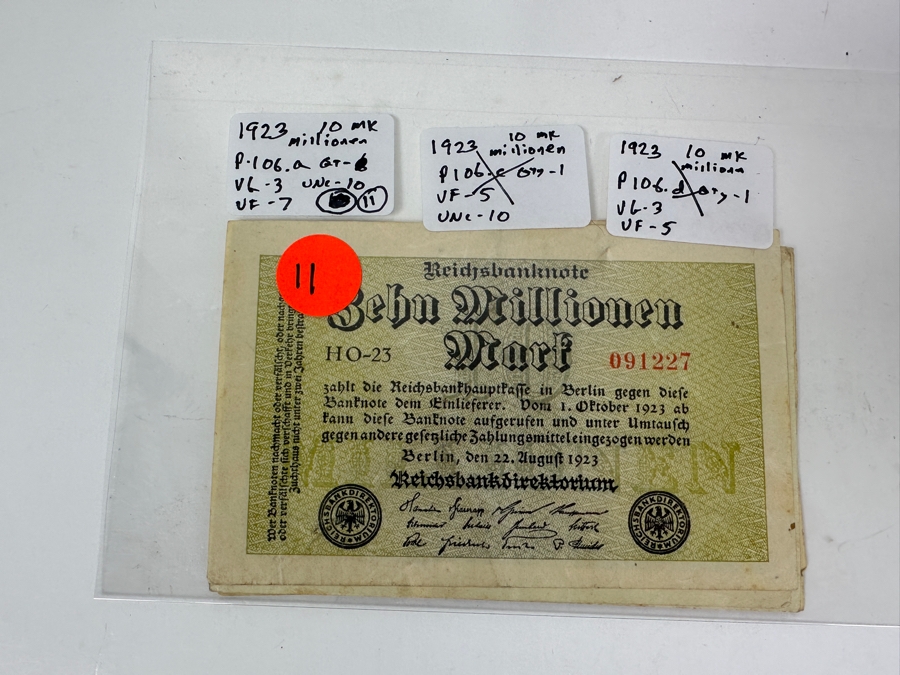 HUGE Lot Of Antique German Empire & Weimar Republic Currency Notes Collection - 659 Notes, 59 Different Types & Varieties From 1908 To 1923 Catalog Value Over $3,000 [Photo 27]