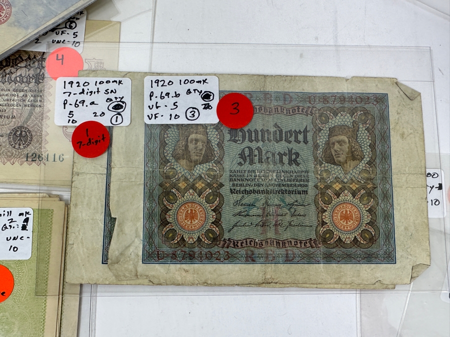 HUGE Lot Of Antique German Empire & Weimar Republic Currency Notes Collection - 659 Notes, 59 Different Types & Varieties From 1908 To 1923 Catalog Value Over $3,000 [Photo 23]