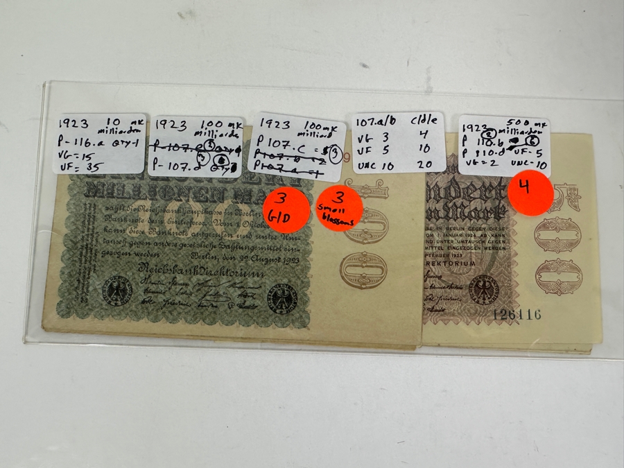 HUGE Lot Of Antique German Empire & Weimar Republic Currency Notes Collection - 659 Notes, 59 Different Types & Varieties From 1908 To 1923 Catalog Value Over $3,000 [Photo 32]