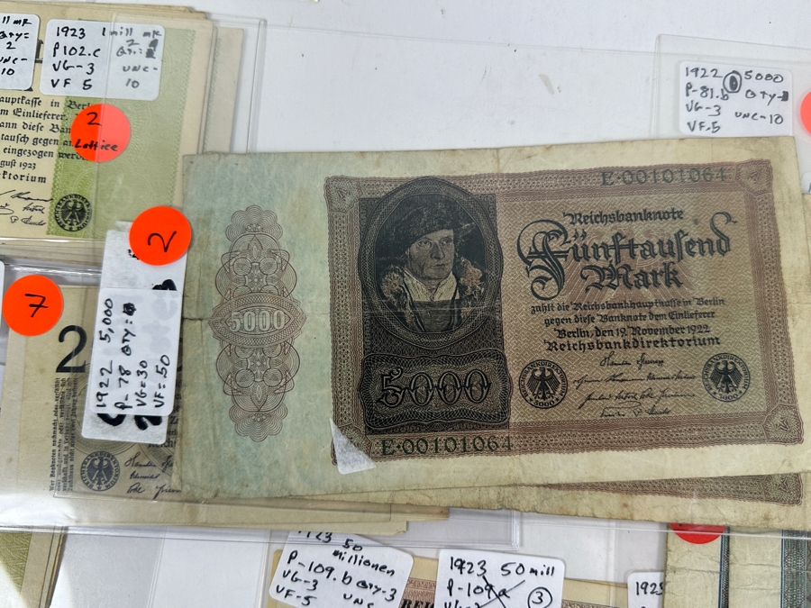 HUGE Lot Of Antique German Empire & Weimar Republic Currency Notes Collection - 659 Notes, 59 Different Types & Varieties From 1908 To 1923 Catalog Value Over $3,000 [Photo 20]