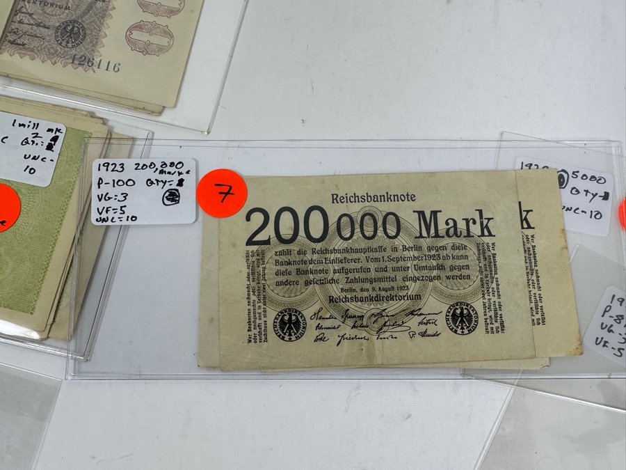 HUGE Lot Of Antique German Empire & Weimar Republic Currency Notes Collection - 659 Notes, 59 Different Types & Varieties From 1908 To 1923 Catalog Value Over $3,000 [Photo 25]