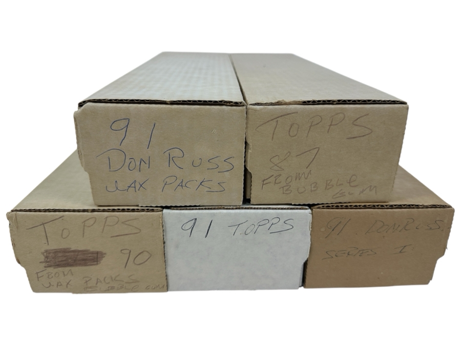 Boxes With Baseball Cards Singles From 1987 Topps, 1990 Topps, 1991 Topps & 1991 Donruss - See Photos