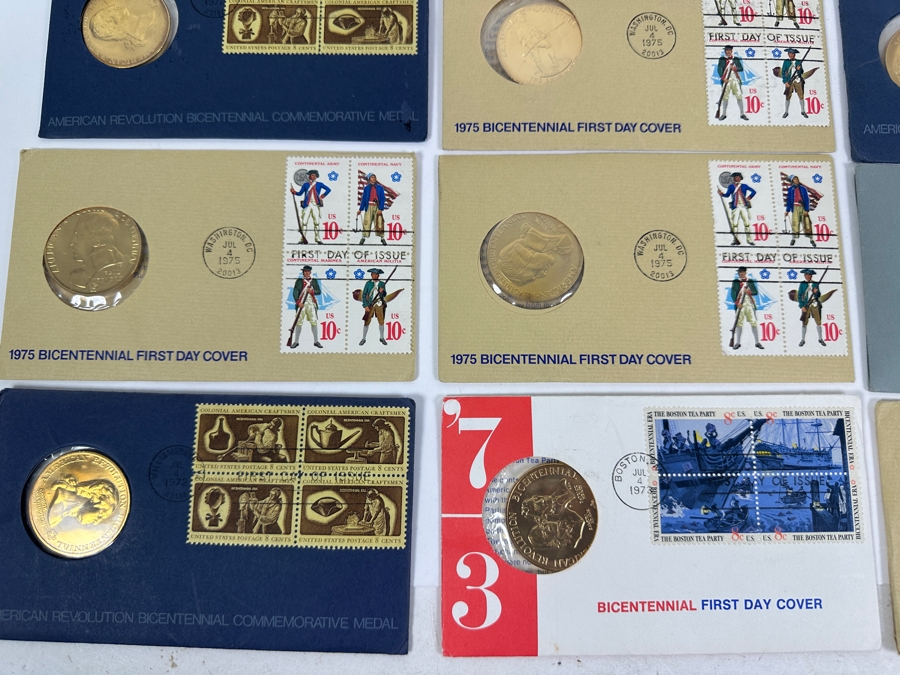 (24) Vintage Bicentennial First Day Covers Each Featuring A Commemorative Medal Marking The 200th Anniversary Of The American Revolution [Photo 6]