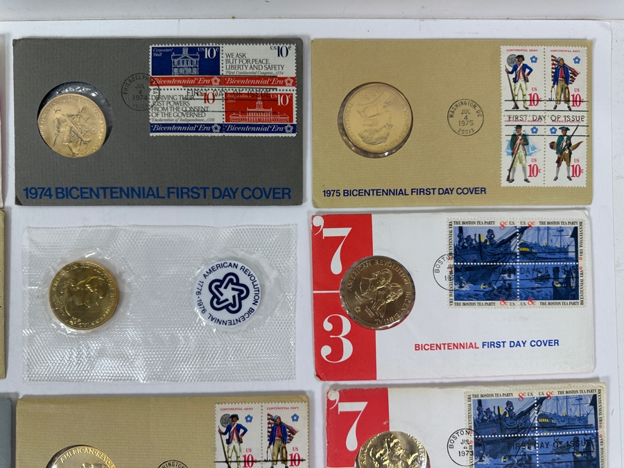 (24) Vintage Bicentennial First Day Covers Each Featuring A Commemorative Medal Marking The 200th Anniversary Of The American Revolution [Photo 3]