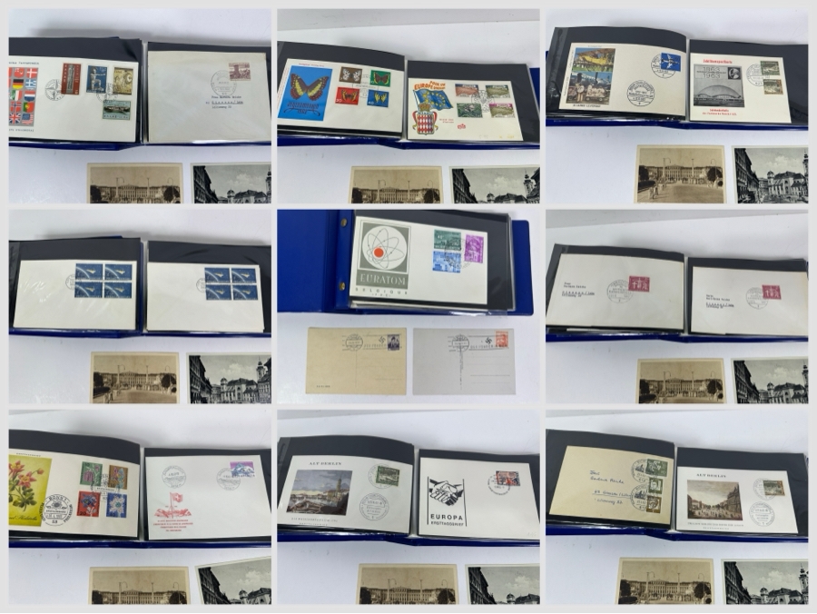 Collection Of Vintage European / United States First Day Covers Including (2) WWII German Postcards - See Photos