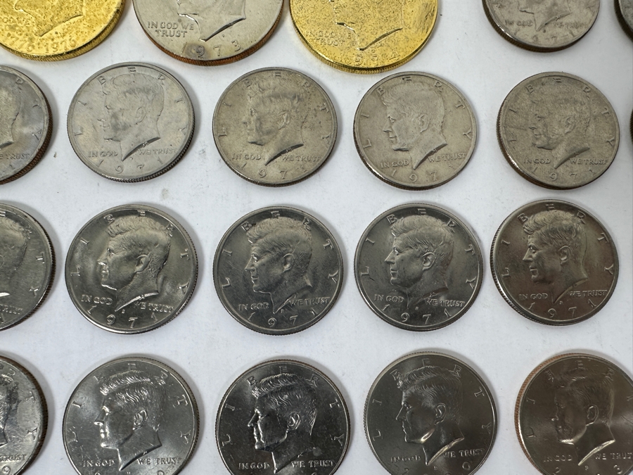 Collection Of (76) Kennedy Half Dollars Of Various Years And (3) Eisenhower Dollars [Photo 5]