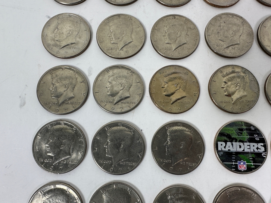Collection Of (76) Kennedy Half Dollars Of Various Years And (3) Eisenhower Dollars [Photo 9]