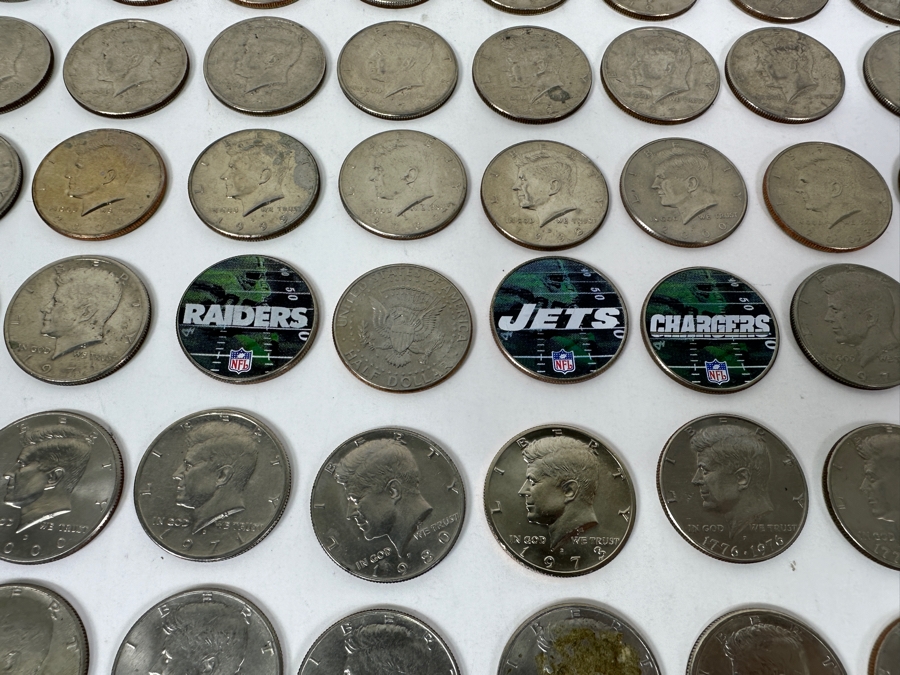 Collection Of (76) Kennedy Half Dollars Of Various Years And (3) Eisenhower Dollars [Photo 14]