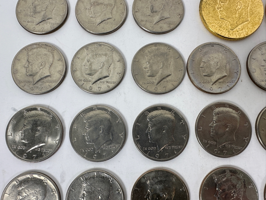 Collection Of (76) Kennedy Half Dollars Of Various Years And (3) Eisenhower Dollars [Photo 4]