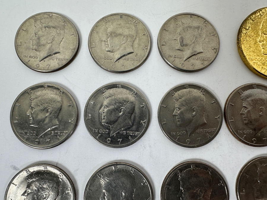 Collection Of (76) Kennedy Half Dollars Of Various Years And (3) Eisenhower Dollars [Photo 3]