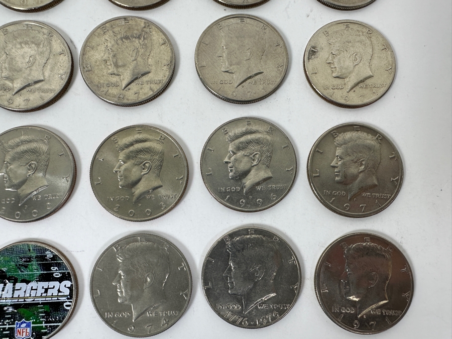 Collection Of (76) Kennedy Half Dollars Of Various Years And (3) Eisenhower Dollars [Photo 7]