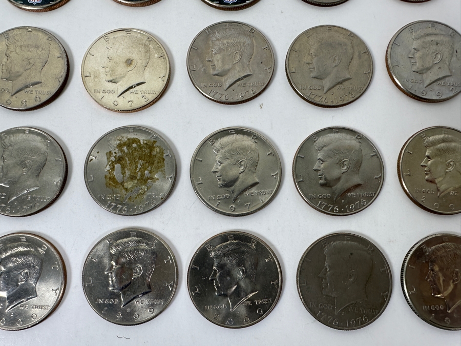 Collection Of (76) Kennedy Half Dollars Of Various Years And (3) Eisenhower Dollars [Photo 12]
