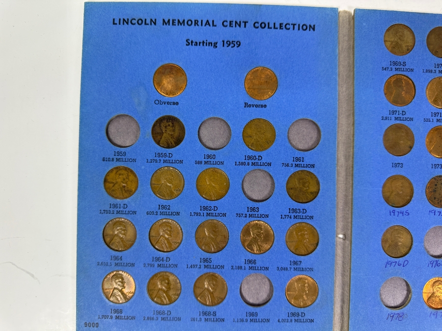 Vintage Penny Collection Featuring Lincoln Memorial Pennies, Wheat Pennies, Steel Pennies - See Photos [Photo 3]