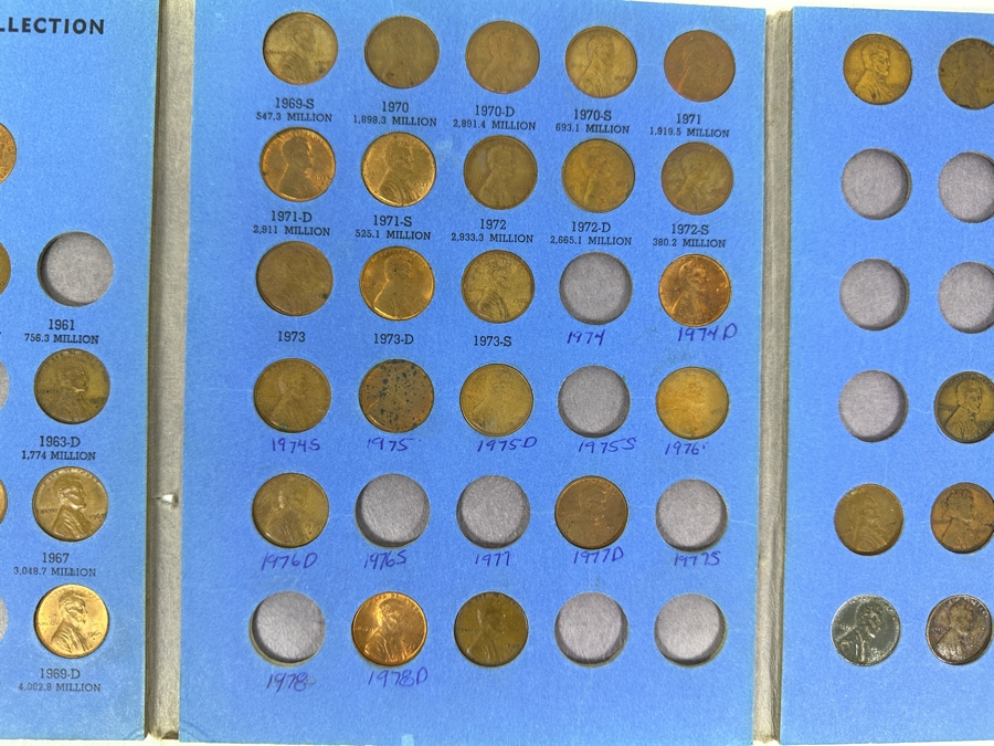Vintage Penny Collection Featuring Lincoln Memorial Pennies, Wheat Pennies, Steel Pennies - See Photos [Photo 4]
