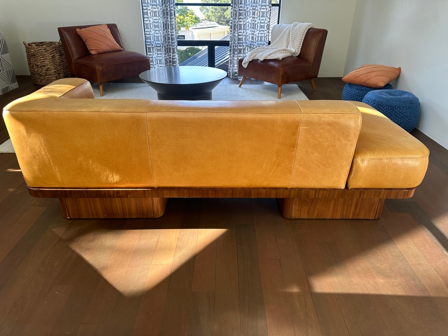 Crate & Barrel CB2 Serafin Leather Daybed Sofa Inspired By Adam Rogers (Not Stained - Just Harsh Sunlight) 80'W X 36'D X 26'H Retails $2,699 [Photo 7]