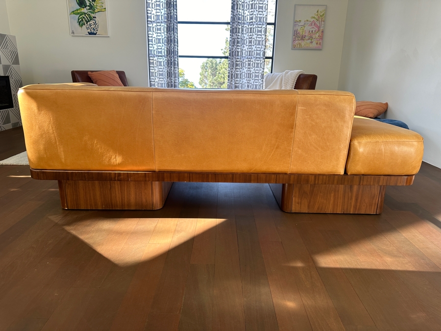 Crate & Barrel CB2 Serafin Leather Daybed Sofa Inspired By Adam Rogers (Not Stained - Just Harsh Sunlight) 80'W X 36'D X 26'H Retails $2,699 [Photo 5]