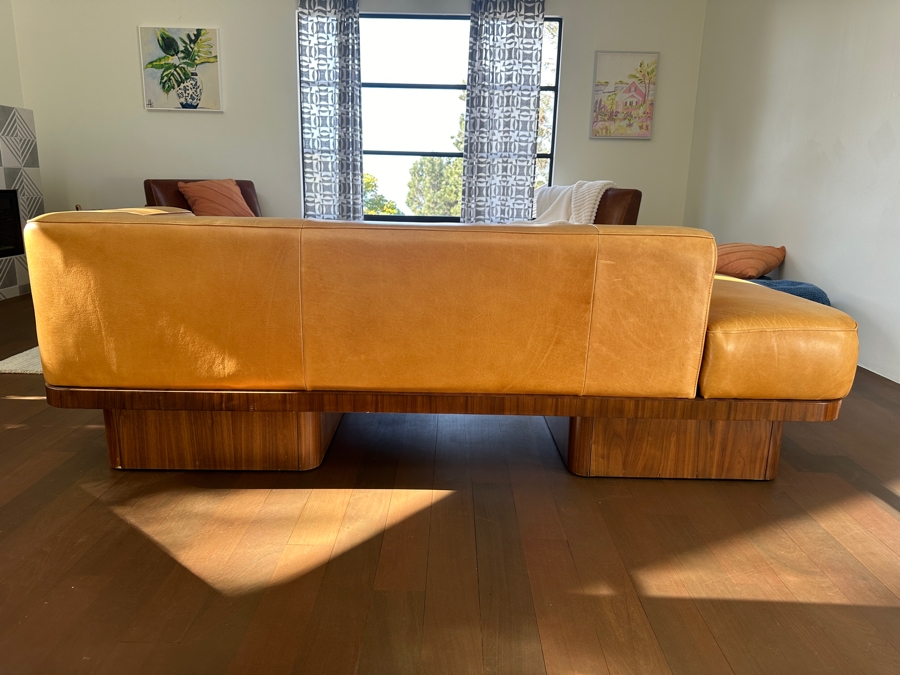 Crate & Barrel CB2 Serafin Leather Daybed Sofa Inspired By Adam Rogers (Not Stained - Just Harsh Sunlight) 80'W X 36'D X 26'H Retails $2,699 [Photo 6]