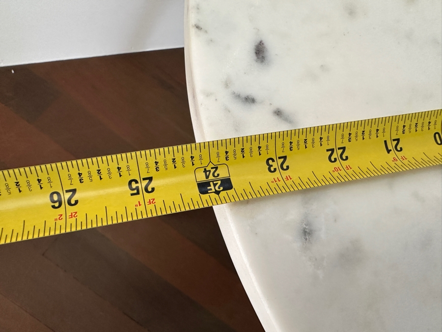 Crate & Barrel Marble Top Side Table With Aluminum Base 24'W X 23'H [Photo 9]