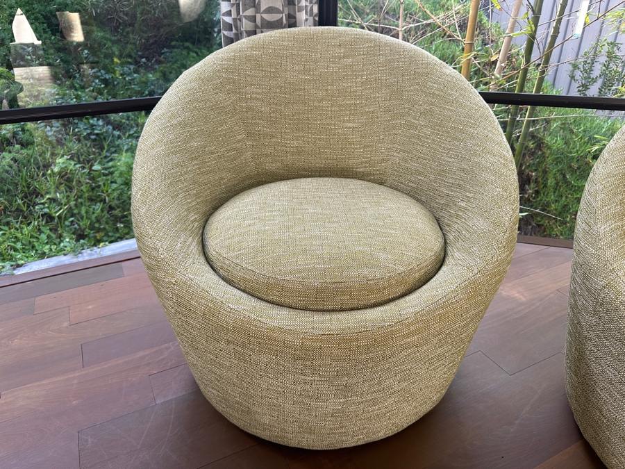 Pair Of Room & Board Crest Swivel Chairs 31'W X  30'H Retails $2,000 [Photo 3]