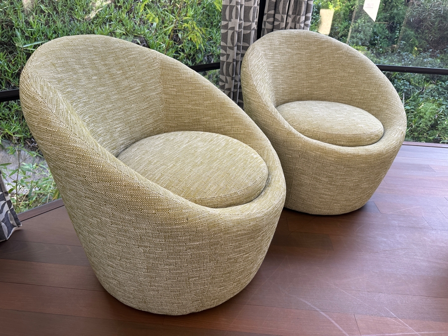 Pair Of Room & Board Crest Swivel Chairs Retails $2,000 [Photo 4]