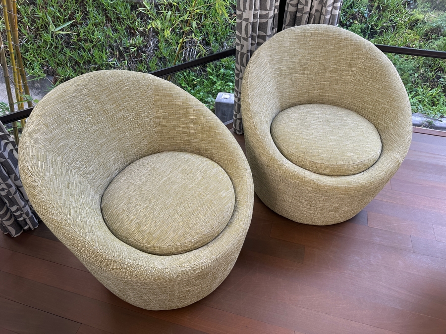 Pair Of Room & Board Crest Swivel Chairs Retails $2,000 [Photo 5]