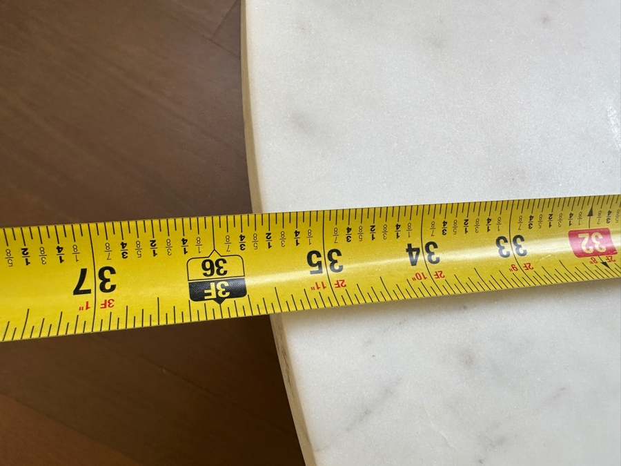 Crate & Barrel Marble Top Coffee Table With Aluminum Base 36'W X 17.5'H [Photo 8]