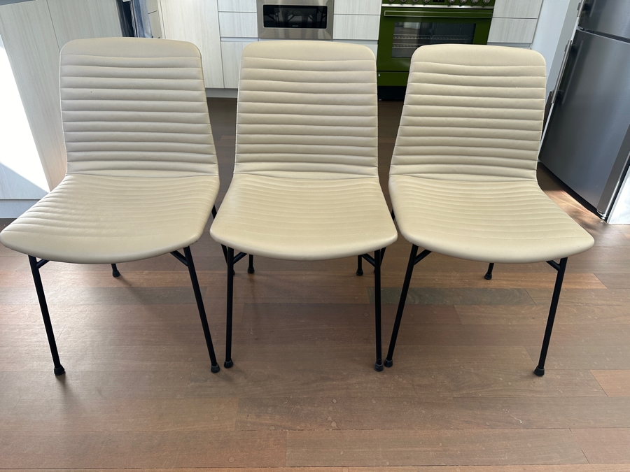(3) Fornasarig Italian Cato Dining Chairs 19'W X 18'D X 34'H