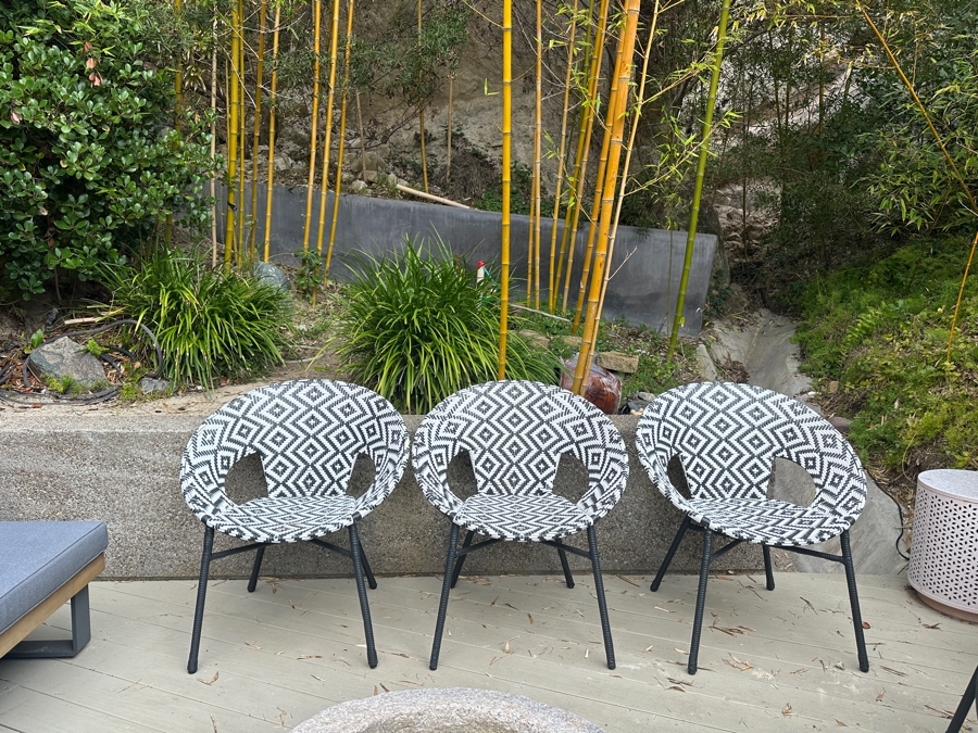 (3) Camden Round Patterned All Weather Wicker Outdoor Chair By World Market 30'W X 32'H [Photo 3]