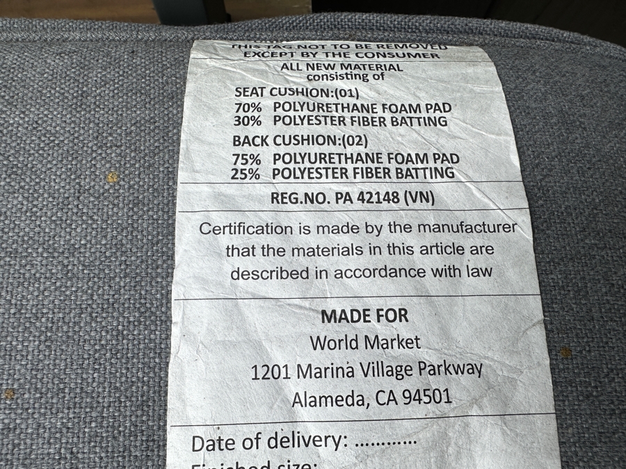 Alicante II Gray Metal And Wooden Outdoor Loveseat By World Market 63'W X 31.5'D X 31.25'H [Photo 5]